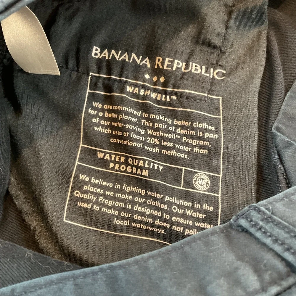 Banana Republic Mens Navy Blue Travel Jean Slim Straight Pants 34x28
